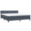 vidaXL Cama box spring con colch&oacute;n terciopelo gris oscuro 180x220 cm