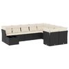 vidaXL Set de sof&aacute;s de jard&iacute;n 10 pzas cojines rat&aacute;n sint&eacute;tico negro