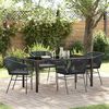 vidaXL Conjunto de Comedor de Jard&iacute;n con coj&iacute;n 5 pcs Negro