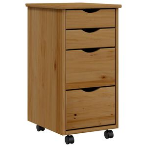 vidaXL Cajonera con ruedas MOSS madera maciza pino marr&oacute;n miel