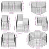 vidaXL Corral para perros 8 paneles de acero 80x100 cm negro
