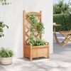 vidaXL Jardinera con enrejado de madera maciza de abeto marrón