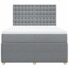 vidaXL Cama box spring con colch&oacute;n tela gris claro 140x200 cm