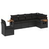 vidaXL Set de sof&aacute;s de jard&iacute;n 6 piezas y cojines rat&aacute;n sint&eacute;tico negro