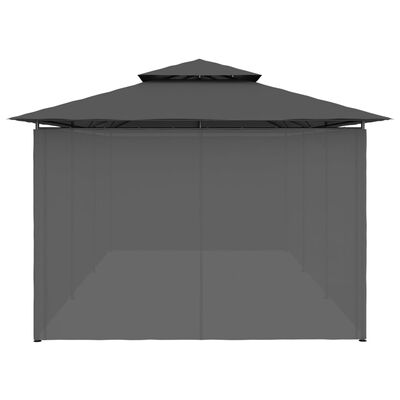vidaXL Cenador con cortinas gris antracita 600x298x270 cm