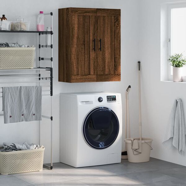 vidaXL Armario de pared madera ingeniería roble marrón 69,5x34x90 cm