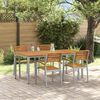 vidaXL Conjunto de Comedor de Jard&iacute;n 5 pcs Gris