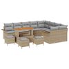 vidaXL Conjunto de sof&aacute;s de jard&iacute;n 13 uds. Beige rat&aacute;n sint&eacute;tico
