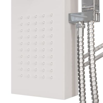vidaXL Sistema de panel de ducha aluminio blanco