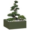 vidaXL Jardinera acero verde oliva 100x100x40 cm