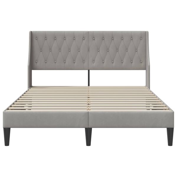 vidaXL Estructura de cama Gris Claro 140 x 190 cm Terciopelo