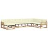 vidaXL Conjunto de sof&aacute;s de exterior 8 uds. Blanco y Crema