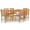 vidaXL Conjunto de comedor de jard&iacute;n de 7 piezas, 160 x 80 cm, madera maciza de teca
