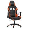 vidaXL Silla gaming con reposapi&eacute;s cuero sint&eacute;tico negro naranja