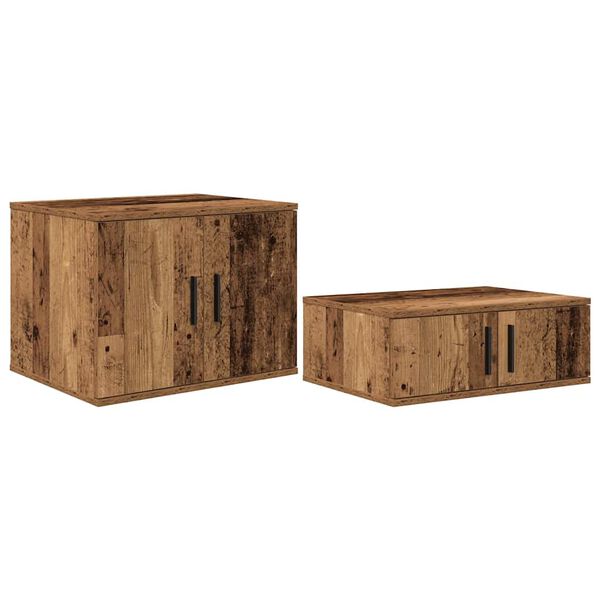 vidaXL Armario de almacenamiento 2 pcs Madera vieja 103 x 41 x 40 cm
