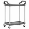 vidaXL Carrito de 2 niveles aluminio gris 81x41x92 cm