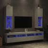 vidaXL Muebles de TV con luces LED 2 uds blanco 30,5x30x102 cm