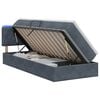vidaXL Cama de almacenamiento LED con colch&oacute;n Gris oscuro 90 x 200 cm