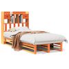 vidaXL Cama con estanter&iacute;a sin colch&oacute;n madera maciza marr&oacute;n 100x200 cm