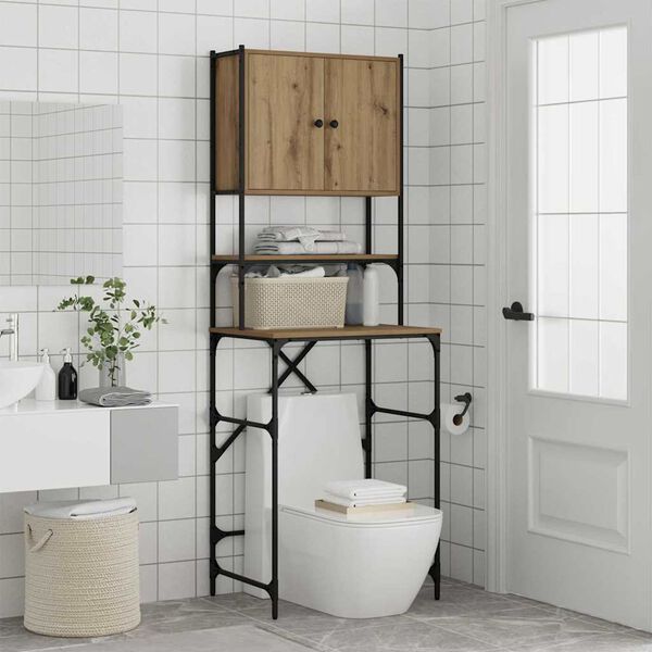 vidaXL Armario para lavadora Roble artesanal 68 x 48,5 x 194 cm