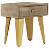vidaXL Mesita de noche madera maciza mango hierro fundido 45x35x48 cm