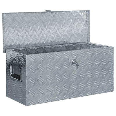 vidaXL Caja de aluminio 80x30x35 cm plateada