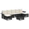 vidaXL Conjunto de sof&aacute;s de jard&iacute;n 8 pcs Negro rat&aacute;n sint&eacute;tico