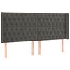 vidaXL Cabecero con orejas de terciopelo gris oscuro 203x16x118/128 cm