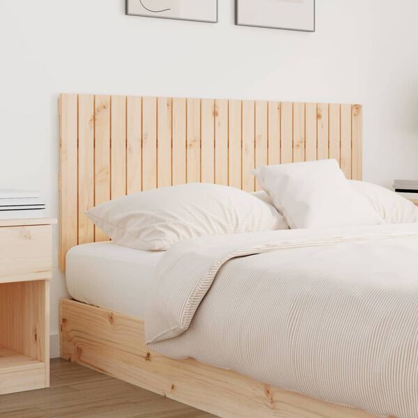 vidaXL Cabecero de cama de pared madera maciza de pino 140x3x60 cm
