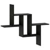 vidaXL Estante de pared Roble Negro 87 x 17 x 75 cm