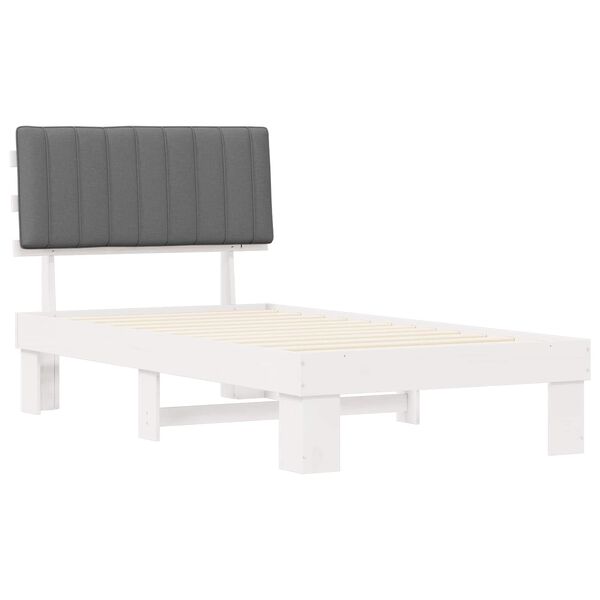 vidaXL Estructura de Cama con Cabecera Tapizada Gris Claro