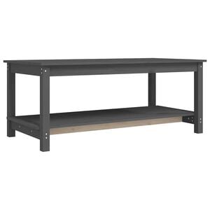 vidaXL Mesa de centro de madera maciza de pino gris 110x55x45 cm
