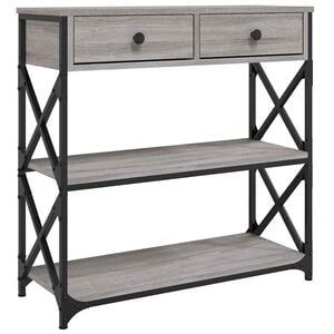 vidaXL Mesa consola madera de ingenier&iacute;a gris Sonoma 75x28x75 cm