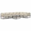vidaXL Juego de muebles de jard&iacute;n 8 pzas y cojines rat&aacute;n PE antracita