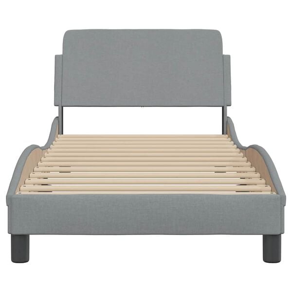 vidaXL Estructura de cama Dover tela gris claro 90x190 cm