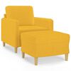 vidaXL Sill&oacute;n con taburete tela amarillo claro 60 cm