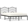 vidaXL Estructura cama sin colch&oacute;n con cabecero metal negro 140x190 cm