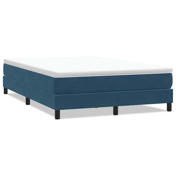 vidaXL Cama box spring sin colch&oacute;n terciopelo azul oscuro 160x210 cm