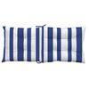 vidaXL Cojines silla respaldo bajo 2 uds tela Oxford rayas azul blanco