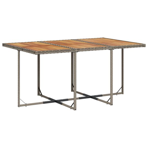 vidaXL Set de comedor de jard&iacute;n 11 pzas y cojines rat&aacute;n sint&eacute;tico gris