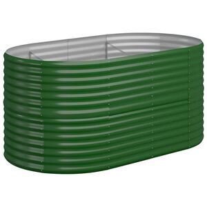 vidaXL Jardinera arriate acero galvanizado verde 152x80x68 cm