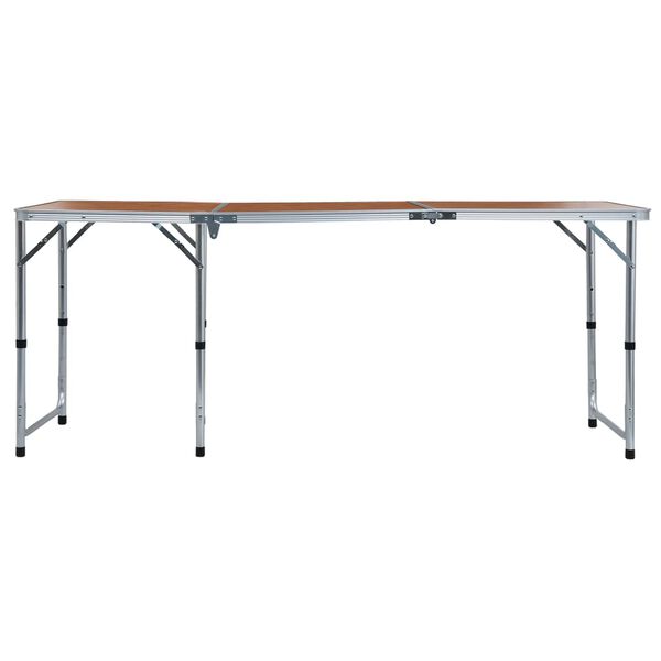 vidaXL Mesa de camping plegable de aluminio 180x60 cm