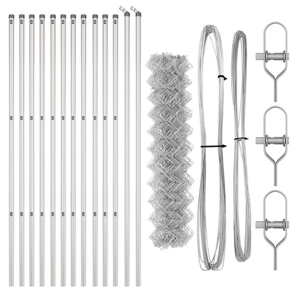vidaXL Poste de Valla Plateado 25 x 1 m (malla de 60 x 60 mm) Acero