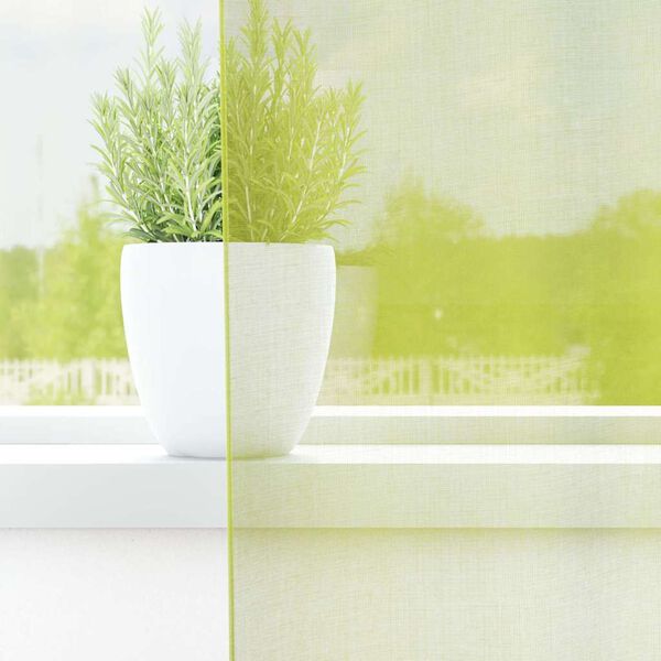 vidaXL Cortinas de gasa con trabillas 2 uds. verde manzana