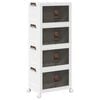 vidaXL Caja de almacenamiento apilable con ruedas 4 niveles 28 L