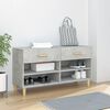 vidaXL Mueble zapatero madera contrachapada gris hormigón 102x35x55 cm