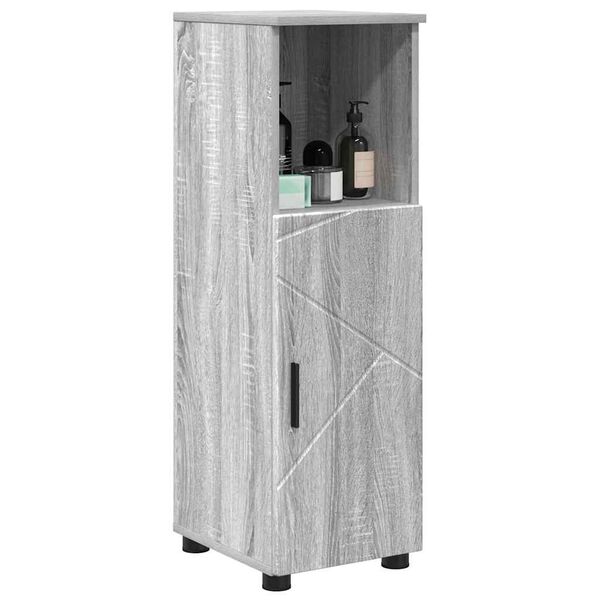 vidaXL Gabinete de Ba&ntilde;o con almacenamiento Gris Sonoma 30 x 35 x 95 cm