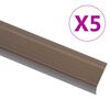vidaXL Perfiles de pelda&ntilde;os forma de L 5 uds aluminio marr&oacute;n 134 cm