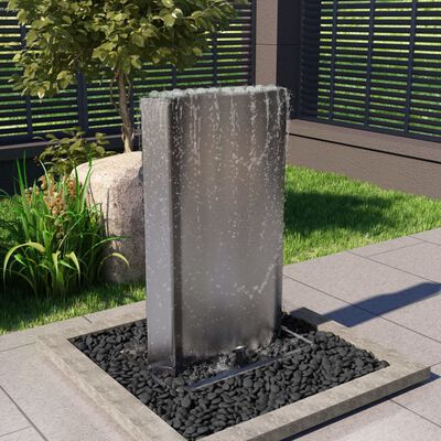 vidaXL Fuente de jardín de acero inoxidable plateado 60,2x37x122,1 cm
