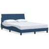 vidaXL Estructura de cama sin colch&oacute;n Hanko tela azul 120x200 cm